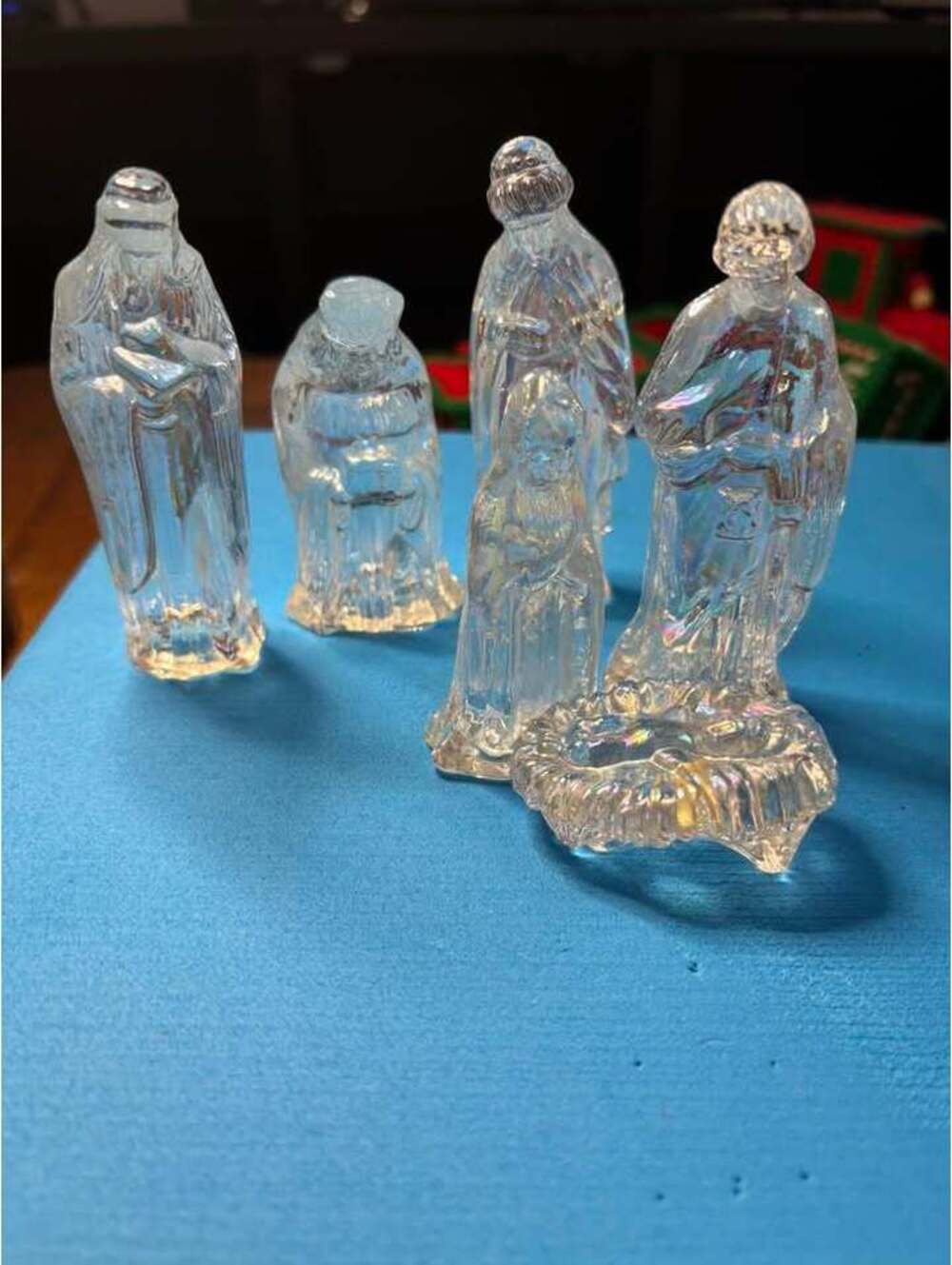 Iridescent Glass Nativity Set